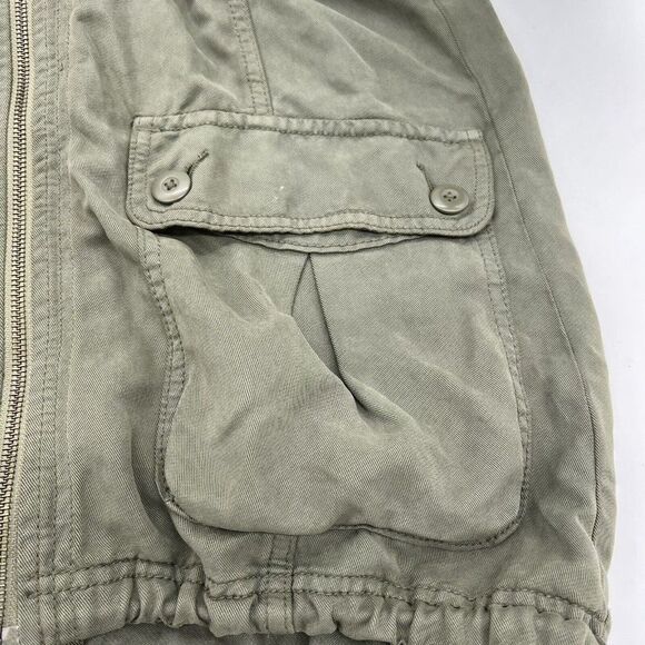 American Eagle Outfitters Cargo Utility Jacket Army Olive Green Zip Front S - Picture 4 of 7